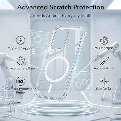 Image of Jkobi Shockproof Crystal-Clear Back Cover for Redmi 15A 5G (Magsafe Wireless Support | Drop & Camera Protection | Hard Polycarbonate)