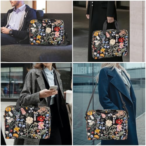 Maletín retro con estilo floral para laptop 13-16 pulgadas miniatura 7