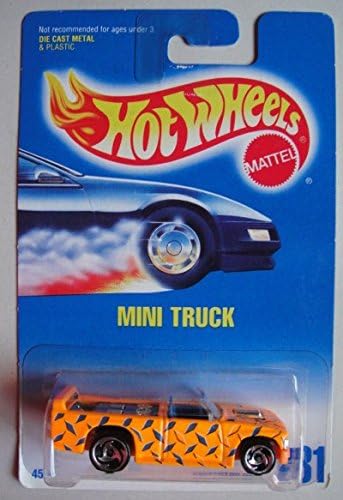 Hot Wheels Orange Mini Truck #231 Squre Card Razor Wheels
