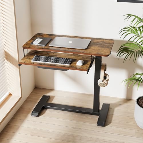 Station de travail informatique mobile ETHU table 77x45 réglable