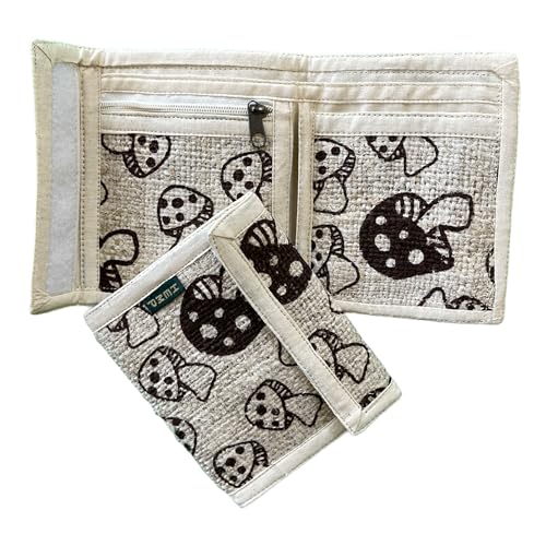 Asatre Hemp Bi-Fold Wallet - Mushroom Print