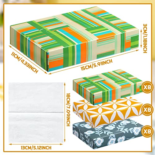 Image of Yinder 24 Packs 960 Sheets Tissue Cube Car Facial Boxes Disposable Facial Travel Tissues Holder Soft Watercolor Boxes 2 Ply 40 Sheets for Wedding Household Car Kitchen Bathroom(Simple)