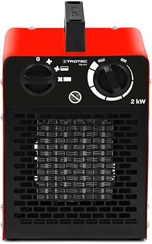 TROTEC Ceramic heater electric heater TDS 10 C Construction heater with thermostat including multistage temperature adjustment up to 2,000 Watt (2 kW)