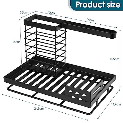 Sinnsally Kitchen Sink Tidy Caddy Area Organiser,Soap Tray Dish Brush Sponge Holder,Sink Storage Rack for Countertop,Washing up Caddy,Dishcloth Hanger,Sinkware Organizer for Kitchen Accessories - Image 2