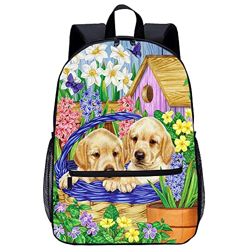Mochila de moda para niñas y niños con estampado de perros en 3D