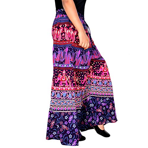 Image of Rajvila Women's Cotton Regular Fit Printed Palazzo for Women (P38NT 0007)