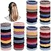 60 Pieces Seamless Cotton Hair Ties Elastic Hair Ties Ponytail Holders No Crease Hair Bands for Women Girls, 4 Styles