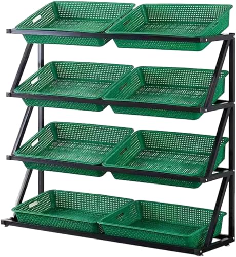 Estantería de frutas con 4 niveles multifuncional que maximiza el espacio comercial 3