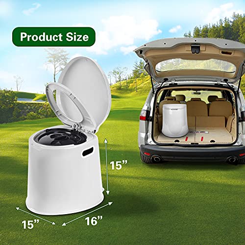 Tiktun Portable Camping Toilet with Detachable Inner Bucket and Removable Toilet Paper Holder ，White,Large,Toilet-1PC-White by Tiktun - Used condition - Image 2