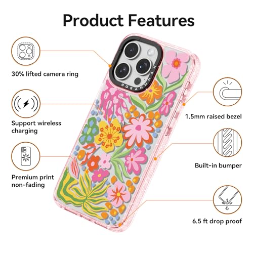 Coque iPhone 14 Pro Max motif passiflore rose en soirée - 4