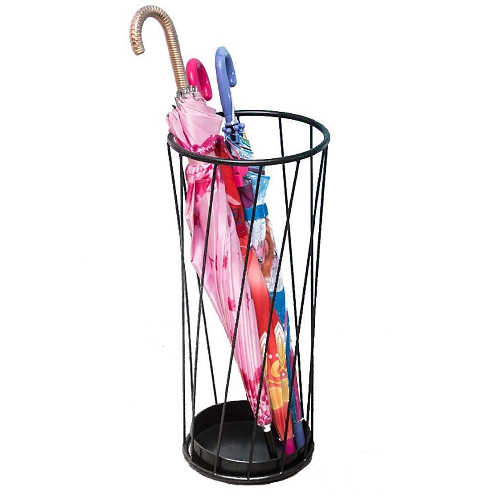 Support de parapluie rond en métal noir pour cannes et bâtons de marche design d'appartement