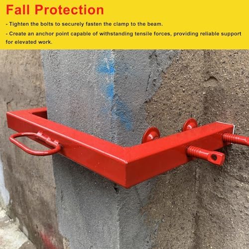Vertical/Horizontal Steel Beam Clamp Anchors, Adjustable Fall Arrest Hangers for Aerial Work, 800 Lbs Capacity, 5-Pack Metal Clips for Safety and Stability
