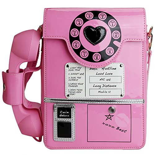 Image of QiMing Retro dial telephone Crossbody Shoulder Bag,Pu Movable microphone Purse for Women
