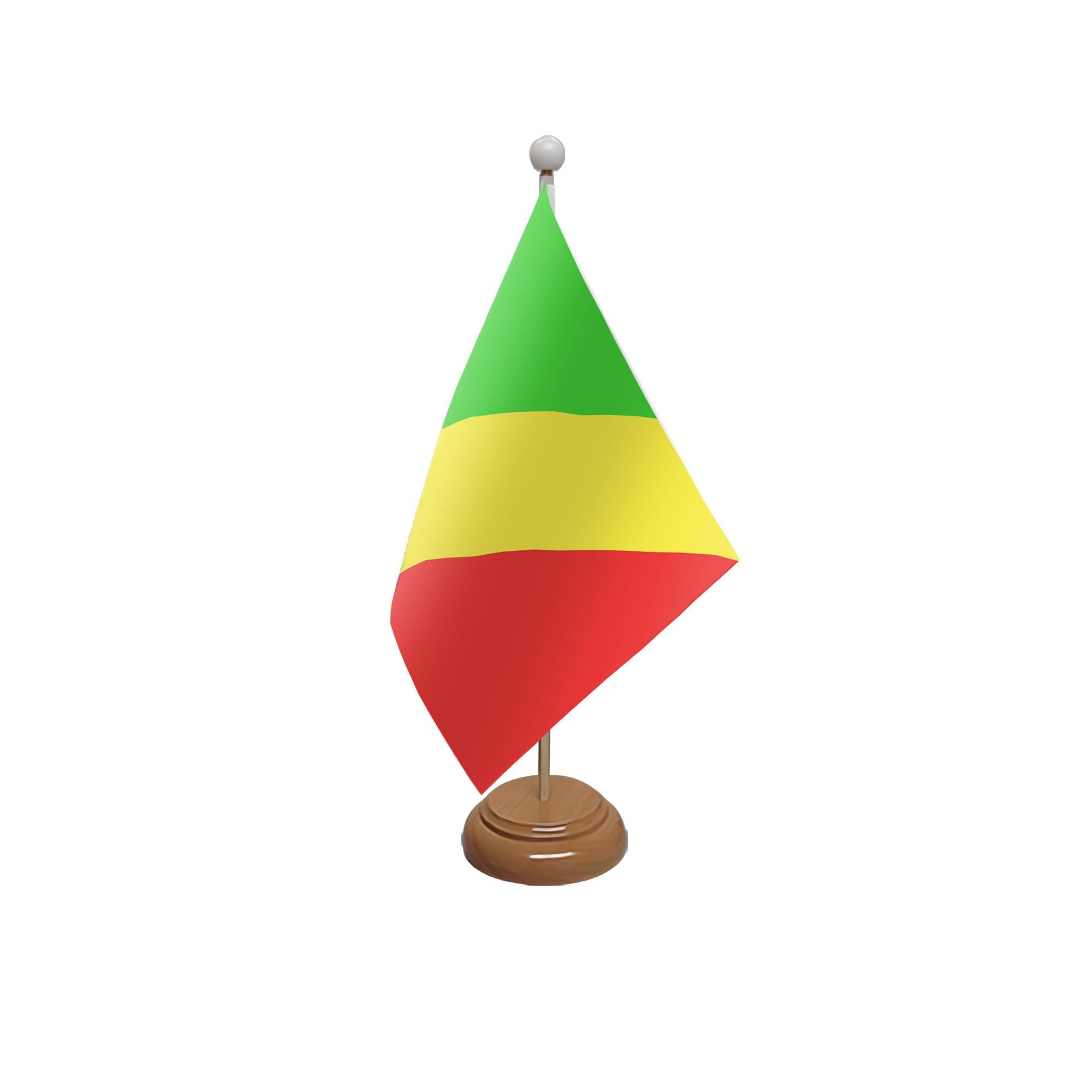 Flagtex Congo Brazzaville Wooden Table Flag With Wooden Base