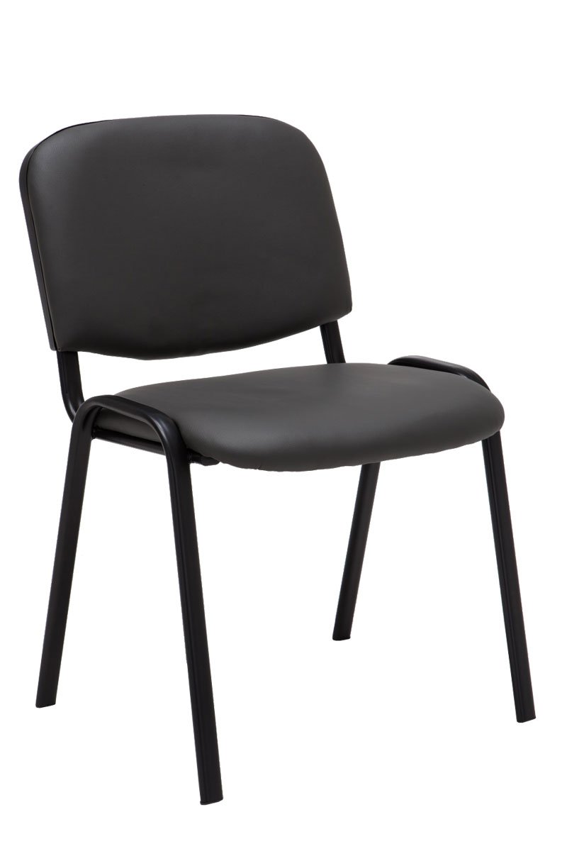CLP Set 4 Sedie Ufficio Ken Imbottite In Similpelle I Sedie Attese Impilabili E Imbottite Carico Max 120 KG, Colore:grigio