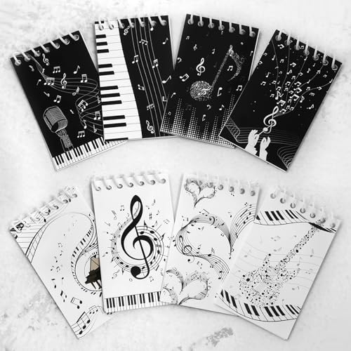 Bloc-notes à spirale musique lot de 8 petits carnets notes pour étudiants et école