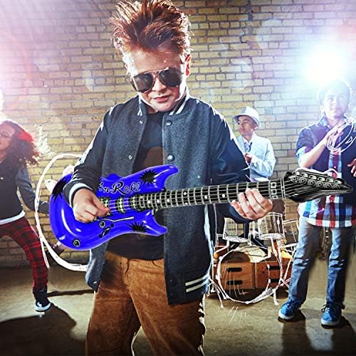 Yojoloin Inflatable Musical Instrument 8 Pcs Inflatable Guitar Large Inflatable Microphone Balloon Kids Inflatable Props Birthday Party Decoration Balloon Photo Booth Party Supply Balloons