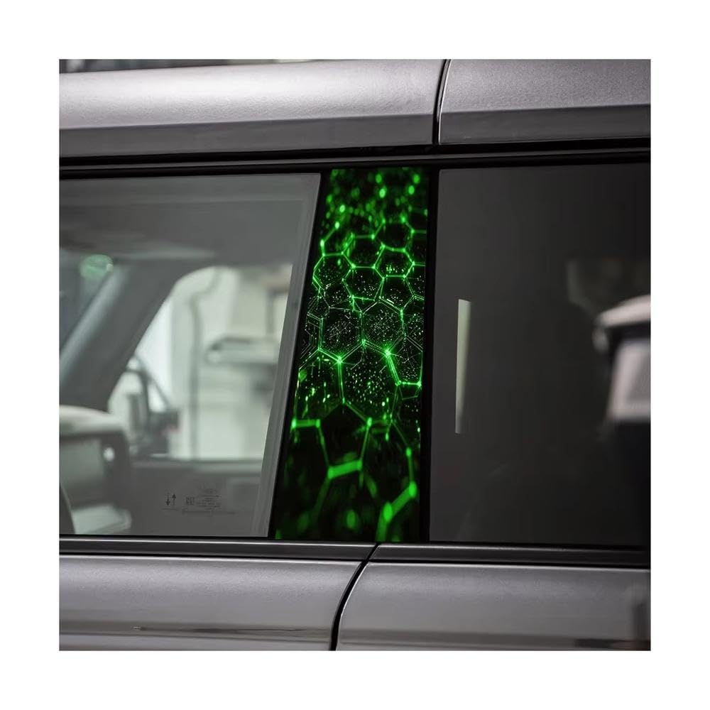 Bertdcx One Color 2 Pieces Of Automotive B-Pillar Film Honeycomb Circuit Glossy Material Protective Film Auto Parts