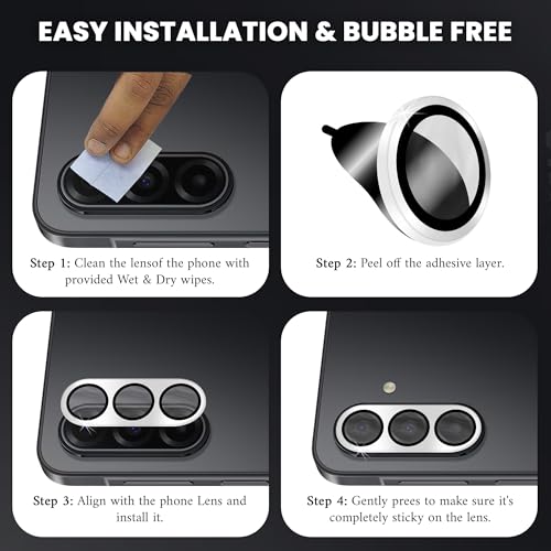 Image of FIRST MART Silver Camera Ring Guard Protector for Samsung Galaxy A17, Samsung M17 and F17 | Tempered Glass with Metal Alloy Rings, HD Clear, Scratch Resistant, Case-Friendly | Pack of 1