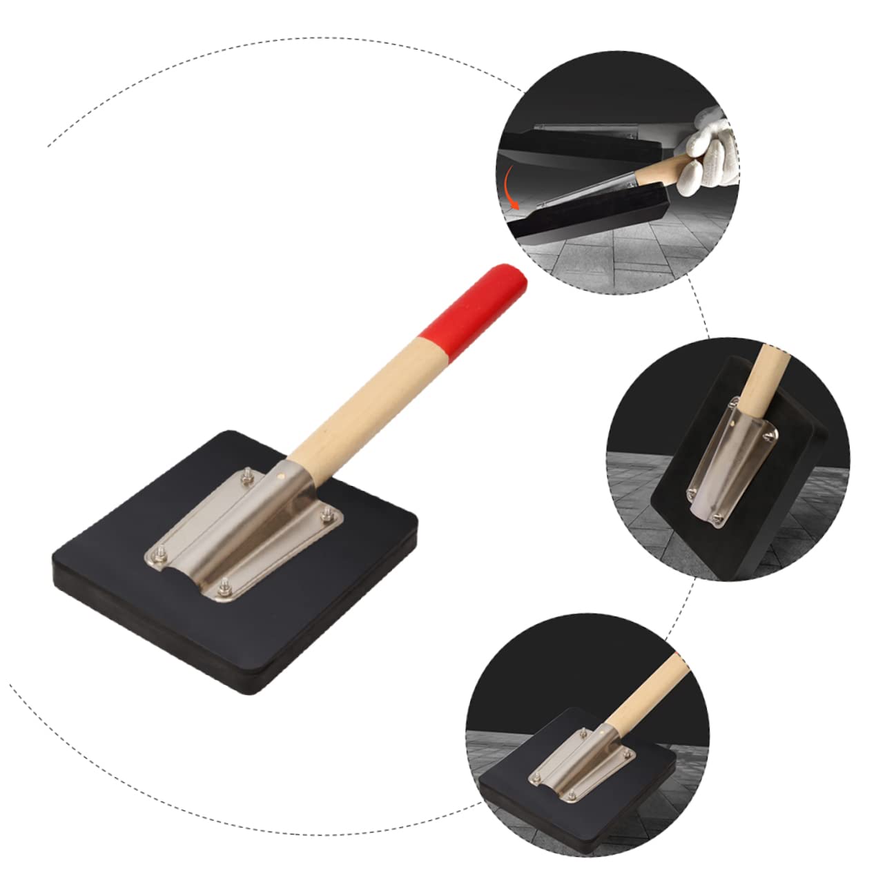 Uonlytech Maillet Caoutchouc Pour Pavage Outil De Construction Marteau Caoutchouc Aplanir Carreaux Poignée Ronde Bois