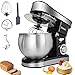 Batidora Amasadora 1500W, Amasadora Repostería Profesional Potente y Silencioso, Amasadora Velocidad Ajustable, con Cuenco Acero Inoxidable 6L, Amasadora con Batidor, Varilla, Gancho