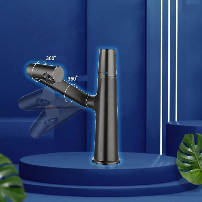 Jednootworowa bateria umywalkowa, nowoczesna bateria łazienkowa z regulacją wody zimnej i ciepłej, wykończenie w chromie, elegancka modernizacja toaletki, łatwa w montażu i konserwacji, odpowiednia