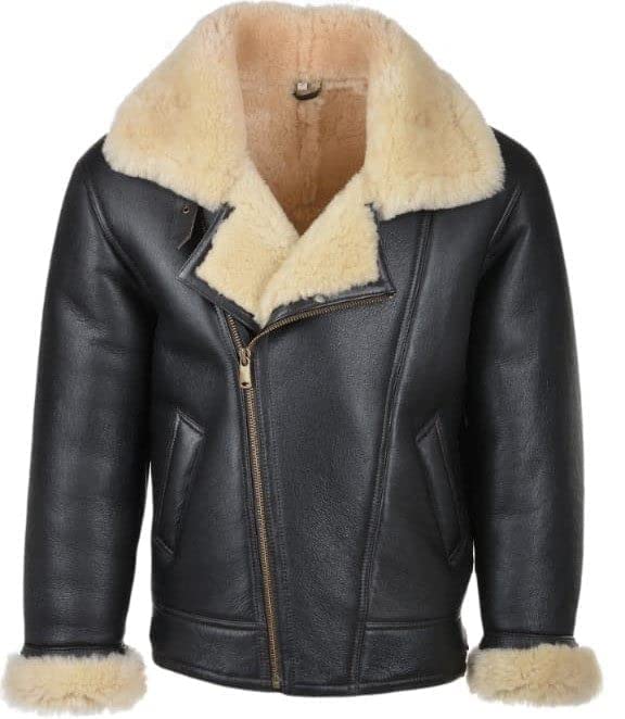 ジャケット・アウター vintage sheepskin leather jacket A-2 L Mens Genuine Shearling Sheepskin Leather Bomber Flying Pilot