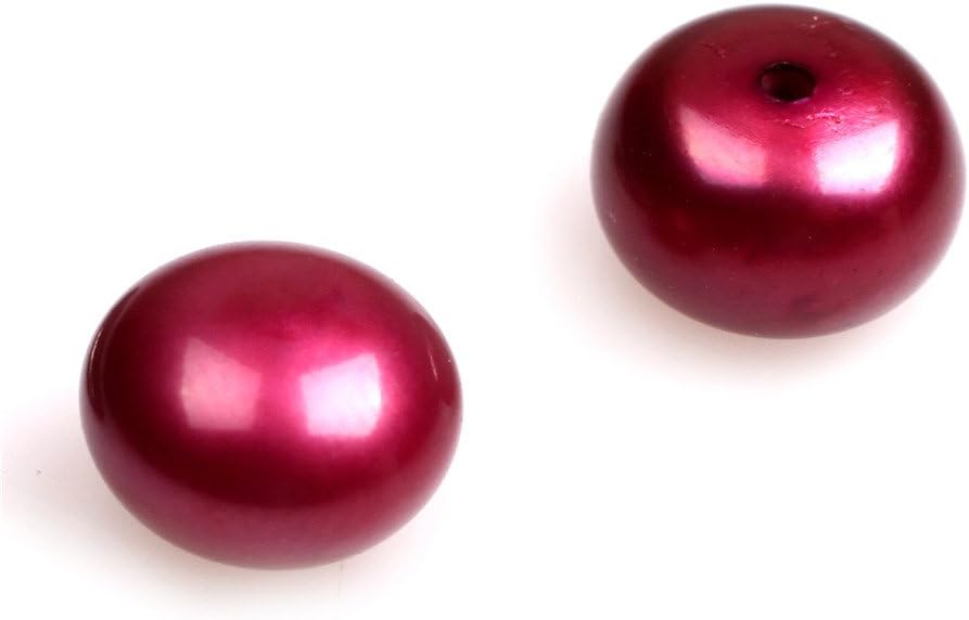 8mm - 1/2 8mm 30 Pairs AAA Grade Light Pink Half Drilled Freshwater Cultured Pearls Beads for Earrings Stud Jewelry Making (red Wine)