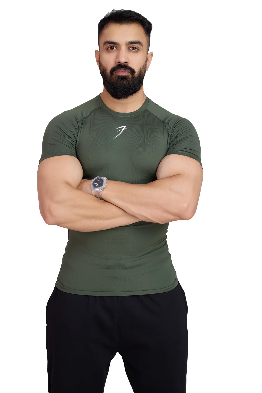 FUAARK Men's Half Sleeve Compression T-Shirt - Athletic Base Layer for Fitness-picture-28