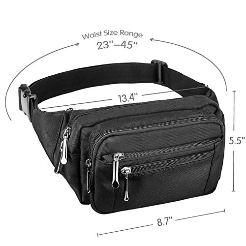 Fanny Pack For Men&Women Waterproof Waist Pack Bag Hip Bum Bag With Rain Cover Adjustable Strap For Sports Outdoors Workout Running Traveling Hiking Cycling Dog Walking Casual Fishing #TOP1
