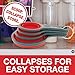 Collapsible Nesting Soft Silicone Measuring Cups- 4pc Cooking Set-Easy To Store & Clean, Make Baking Easy- Unique Kitchen Gadget Tool for House Warming Parties-Dishwasher Safe & BPA Free- Space Saving