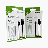 Kit 2 Baterias Recarregáveis Brancas + Cabo USB Tipo C Compatível Controle Manete de Xbox Series X/S