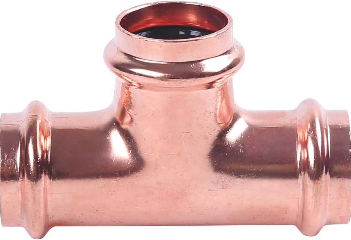 ProPress Fitting Copper Press Tee 1Inch Fitting Pack 5, No Lead