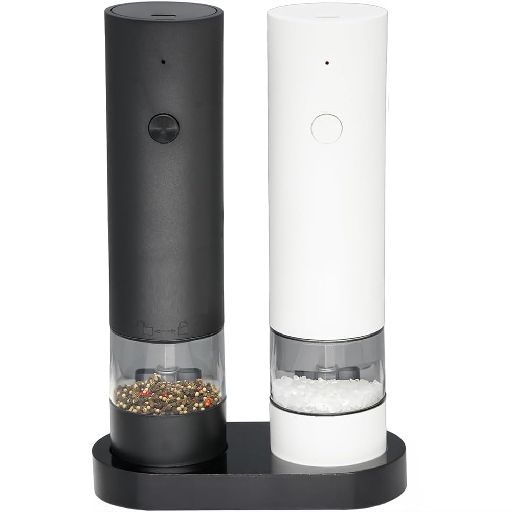 CTRLZS Electric Salt and Pepper Grinder Set, Mill Grinder with Adjustable Coarseness,Refillable Salt and Pepper Mill Set