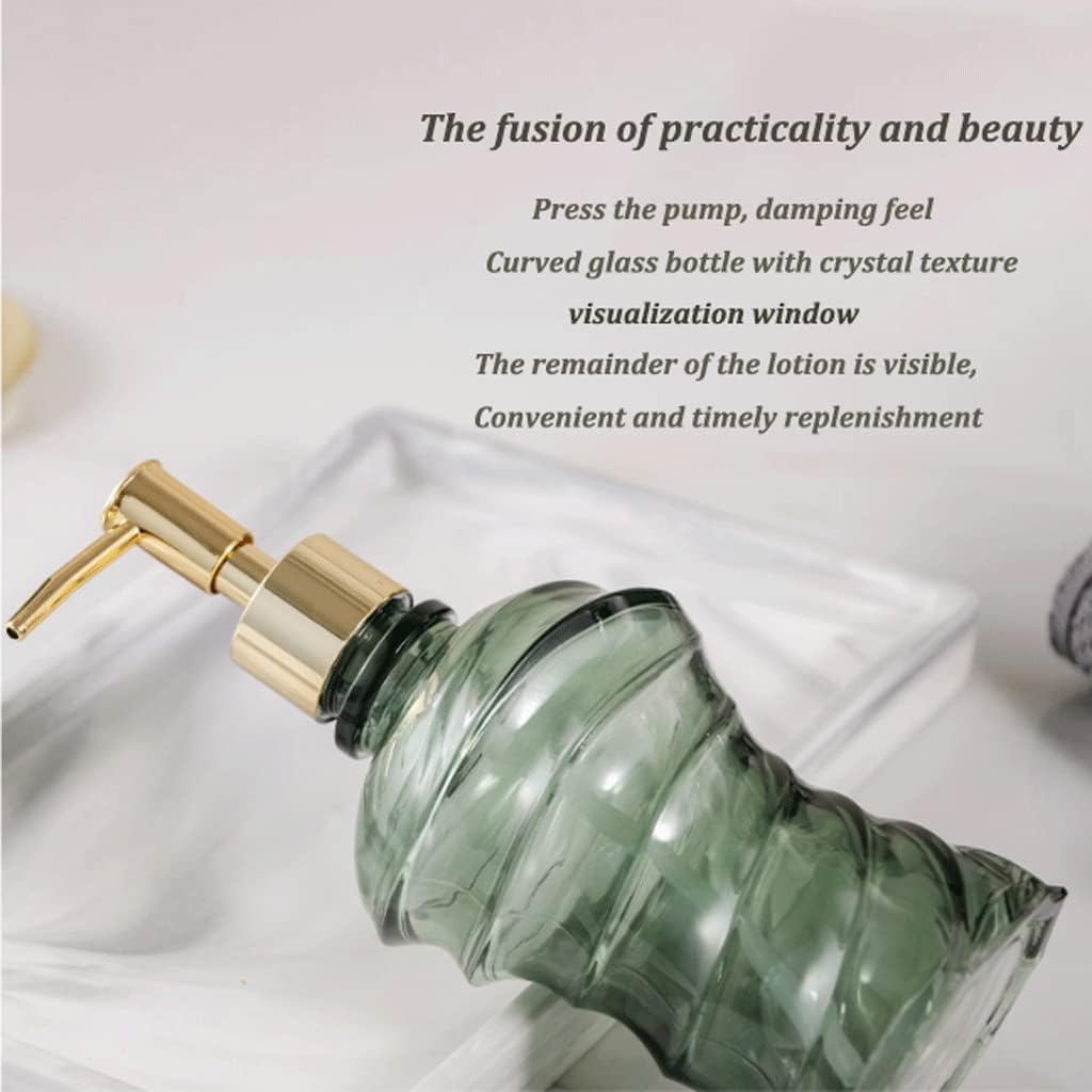 Soap Dispenser Glass Soap Dispenser Clear Reusable Lotion Dispensers Press-on Bathroom Lotion Bottle for Household Soap Pump Dispenser Exquisite