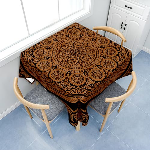 Fasbuy Nappe Carrée, Bohème Nappe de Table avec Pince Anti Tache, Lavable Table Basse Nape en Polyester, pour Salle à Manger Pique-Nique Restaurant Fête...