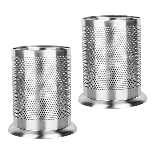 HEALLILY Straw Holder Cupboard 2pcs Silverware and Straw Organizer Storage Holders Drainage-enabled Sturdy Tableware Containers