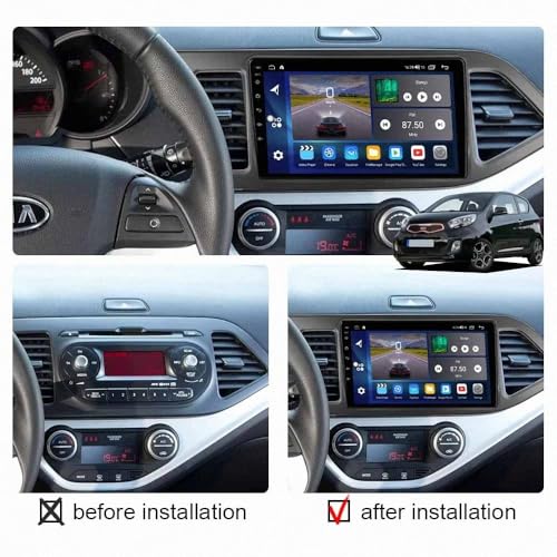 Radio de coche con CarPlay y cámara trasera para renovar tu Kia Picanto 2011-2016 2