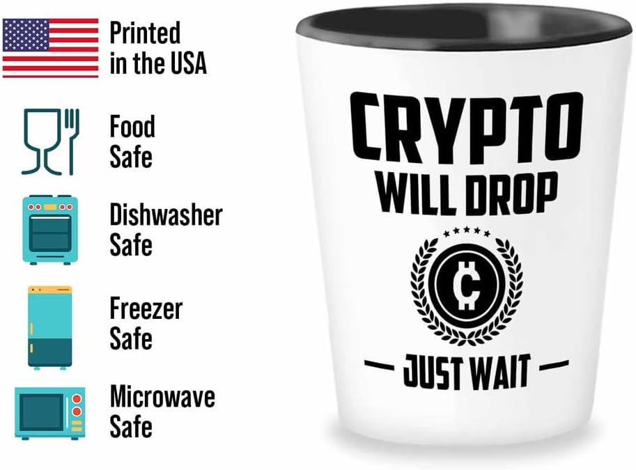 Trader Shot Glass 1.5oz - Will Drop Just Wait - Trader Broker Gift Investing Financial Adviser Trading Planner Market Day Digital Currency