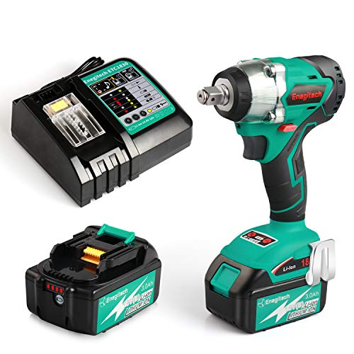 Enegitech 18V Lithium-ion Impact Wrench Combo Kit, Â½" Drive, Brushless Motor, 3097 in.lbs Torque 4 Speed Cordless Power Tool with 2 x 3.0Ah Battery and 1 x 30 min Fast Charger ET01C