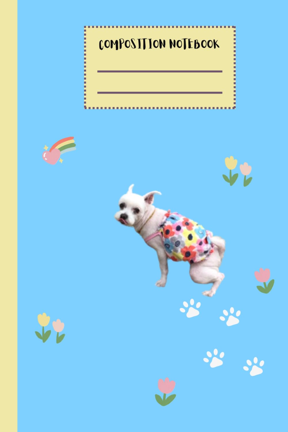 Cute puppy notebook: Size 6x9, Puppy design, Lined, 120page