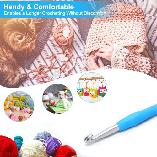 Image of Vodiye 10PCS Crochet Hooks, Professional Extra Long 10.0mm Crochet Hook, Ergonomic Handle Crochet Hooks Set, Crochet Needle for Beginners and Experienced Crochet Hooks Lovers (10pcs - 10mm)