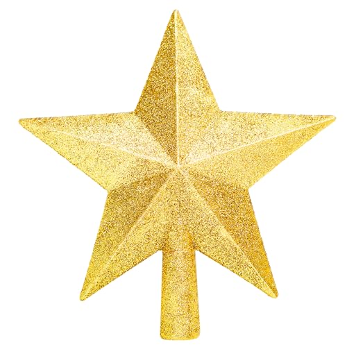 Glitter Christmas Star Tree Topper for Holiday Decorations, Christmas Tree