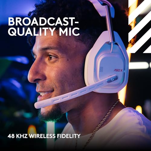 Image of Logitech G Astro A50 X Omni-Platform Wireless Gaming Headset + Base Station for PS5, Xbox, PC - White