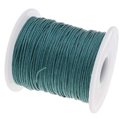 My-Bead Cordon Ciré 1 mm Turquoise Bobine 90 m Fil Ciré solide pour Bijoux DIY Macramé Bracelets Colliers Shamballa Bricolage