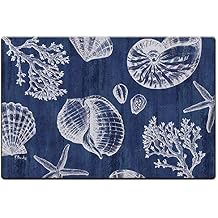 CounterArt St Tropez Shells Decorative Comfort Kitchen Floor Mat 30" x 20" Manufactured in the USA Waterproof Easily Wipes Clean