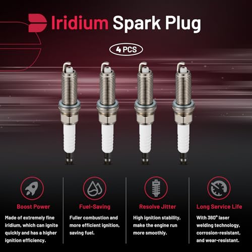 Image of BDFHYK 5118 Iridium Spark Plugs Compatible with Nissan Frontier Micra Sentra Versa Note Sentra for Suzuki Equator 1.6L 1.8L 2.0L 2.5L L4 Engine Replacement for PLZKAR6A-11, Set of 4