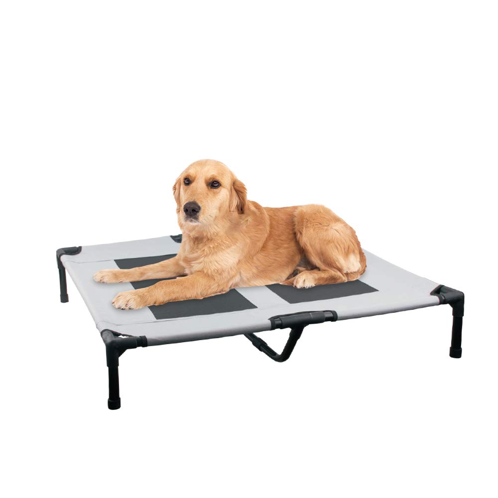 PAWISE Elevated Dog Bed,Raised Dog Bed,Cooling Dog Bed with Breathable Mesh Center for Indoor and Outdoor,36 X 30 X 7 Inches (Large)