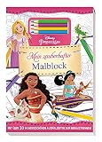 Disney Prinzessin: Mein zauberhafter Malblock: Malblock mit 4 Farbstiften