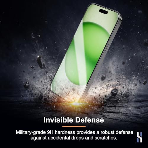 Image of Tempered Glass for iPhone 15 Plus | 16 Plus (2026 Edition) Military Grade 9H Screen Guard, Anti-Scratch, Shatterproof, Edge-to-Edge Full Coverage